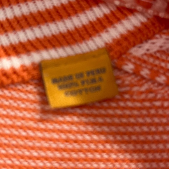 Robert Talbott Carmel Orange Pima Cotton Quarter Zip Sweater Sz. L - Picture 5 of 9